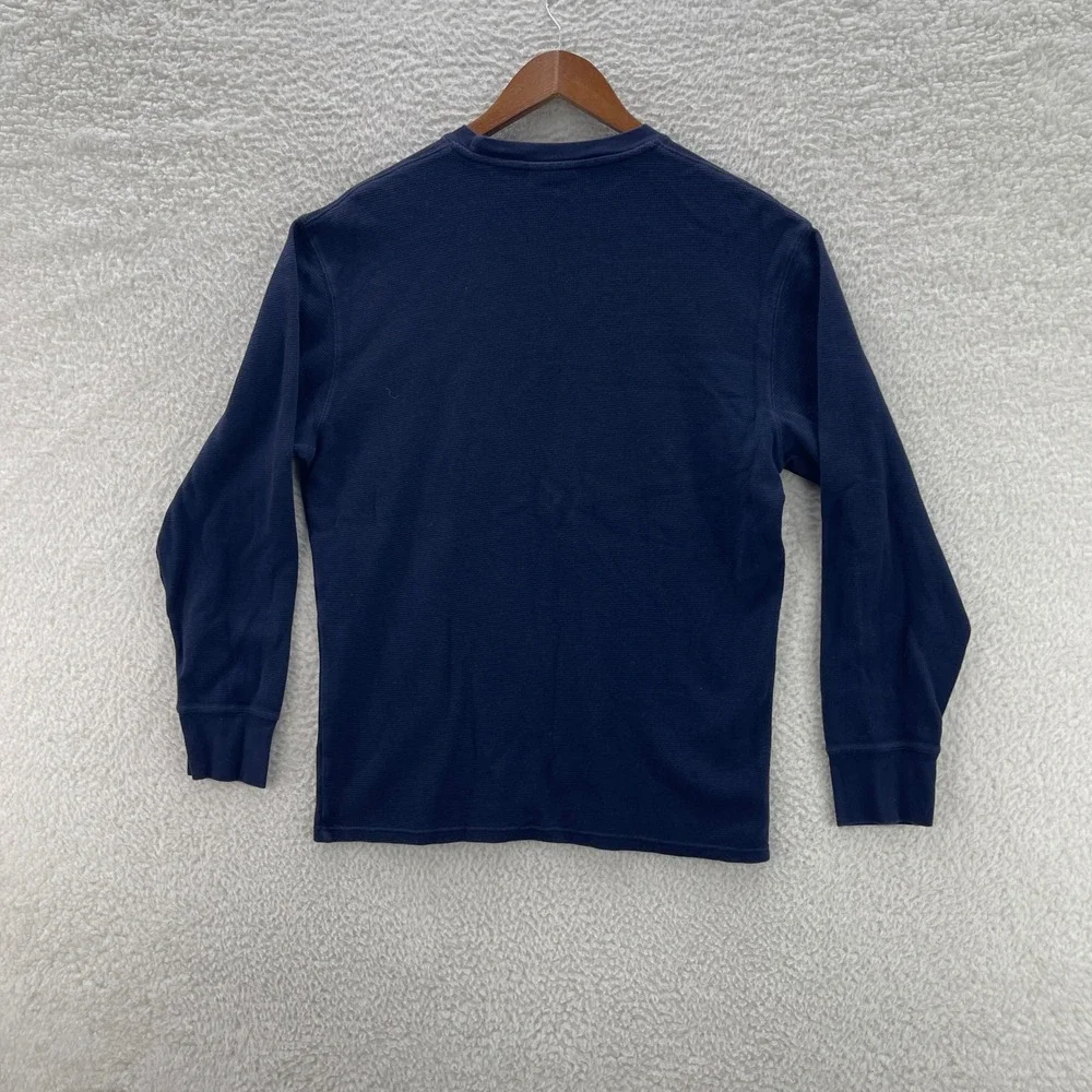 Polo Ralph Lauren Shirt Mens Large Blue Thermal Waffle Knit Long Sleeve Outdoor
